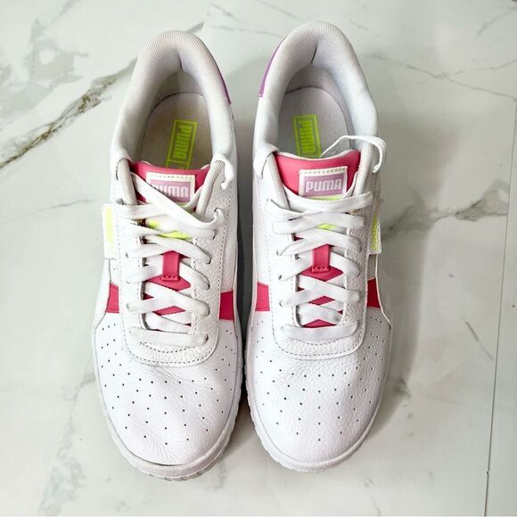 PUMA Cali Wedge White Leather Lifestyle Sneakers - Picture 12 of 16